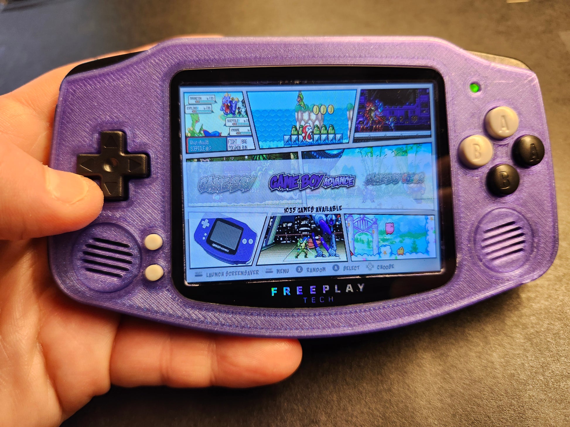 Custom Retro Handheld Console – Metallic Purple | Raspberry Pi Zero 2W Powered